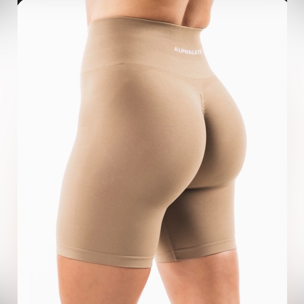 Alphalete Chai 6’5 biker shorts.